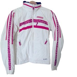 Spider ski jacket size 8. White and pink